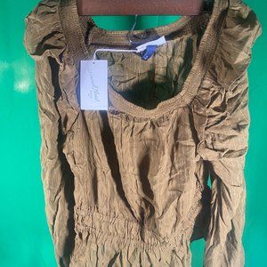 Universal Thread Coconut Husk Peasant Top Blouse Size M